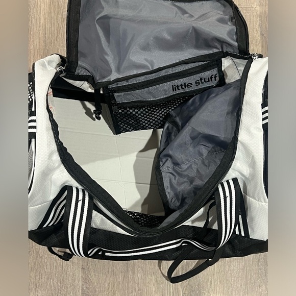 Adidas Three Stripe Life Classic Duffle Travel Bag Soccer Golf Shoe Compartment - Picture 7 of 8